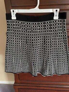 Max Studio Black and White Circle Skater Skirt